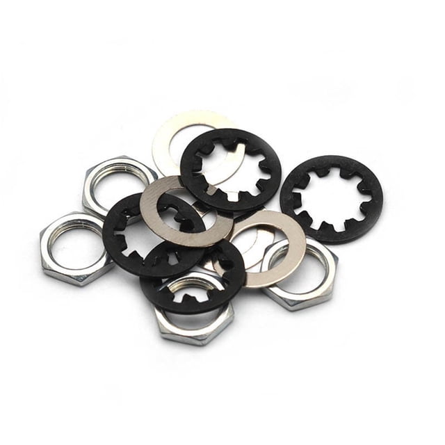 Mosiee 15Pcs Potentiometer Nuts Set Washers Fits Cts Guitar Pots Switchcraft Accessories Stringed Instruments Parts
