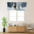 thumbnail image 2 of Horse Kitchen Window Curtain Valance Racing Black and White Horses on Snow Forest Window Valance for Bedroom Bathroom Living Room Dining Room Valances Set 54 by 18 in, 1 Panel, 2 of 6