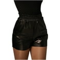 thumbnail image 2 of Summer Saving Clearance AXXD Summer Saving Clearance Gift Clothes,High Waist Faux Leather Solid Shorts for Teen Denim Black 10, 2 of 8