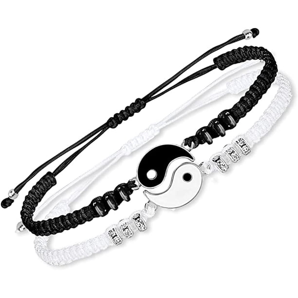Pareja de pulseras magnéticas para él y ella Yin y Yang Colgante Collar Pulseras Set para Hombres Mujeres Novio Novia Cumpleaños Regalos de San Valentín oso de fresa Producto electrónico