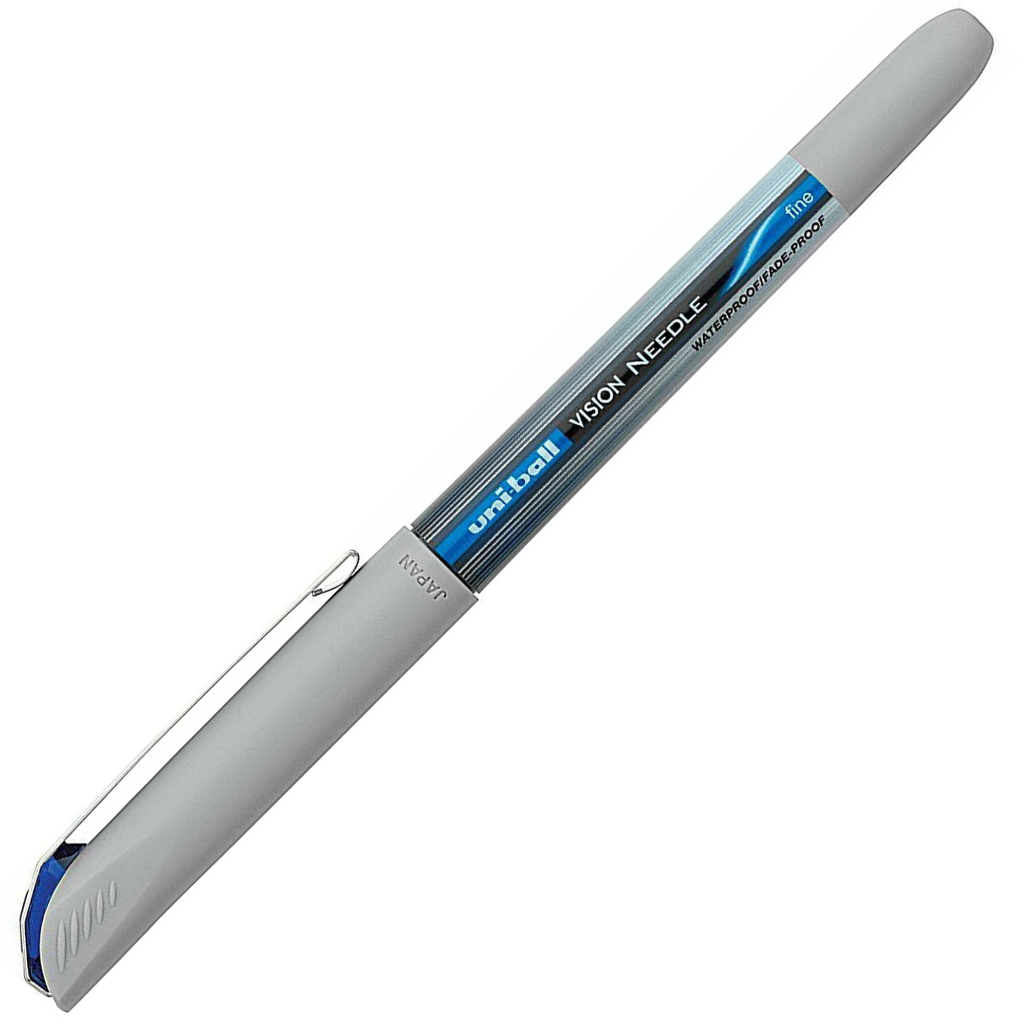 Uniball Vision Needle Rollerball Pens, Fine Point (0.7 mm), Blue, 12 Count