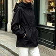 thumbnail image 6 of WRKEKC Windbreaker Jackets for Women Solid Color Hooded Long Sleeve Zip Up Drawstring Waist Windproof Outdoor Coat, 6 of 7