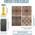 thumbnail image 2 of 36 pegatinas para azulejos de 4 estilos, estilo marroquí, autoadhesivas, impermeables, para pared, con diseño de flores marrones., 2 of 9