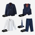 thumbnail image 4 of Boys Suit Slim Fit 5 Piece for Kids Toddler Suit Wedding Outfit for Teenage Boys Formal Tuxedo Set, 4 of 11