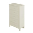 thumbnail image 6 of Resenkos Wooden 5 Drawers Chest with Silver Metal Handles for Bedroom Milky White, 6 of 6