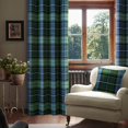 thumbnail image 2 of 100% Blackout Plaid Curtains Modern Window Panels Blue Green Checkered Tartan Curtains for Living Room Bedroom Blue Green 42"W x 63"L (Pack of 2), 2 of 6