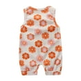 thumbnail image 3 of Siilsaa Bodysuit for Kids Baby Girls Floral Cute Short Sleeve Romper Bodysuit Clothes Orange,80, 3 of 7