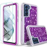 Samsung Galaxy S22 5G Case, Circlemalls 12 Feet Drop Proof Phone Cover With Glitter Spot Diamond-Purple