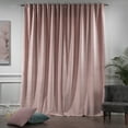 thumbnail image 2 of 3S Brother's Solid Luxury Matte Velvet Soft Curtains Set of 2 Panels Hanging Back Tap & Rod Pocket Home Décor Bedroom Kitchen Office Windows Room Darkering ( Flamingo-52"x63"), 2 of 6