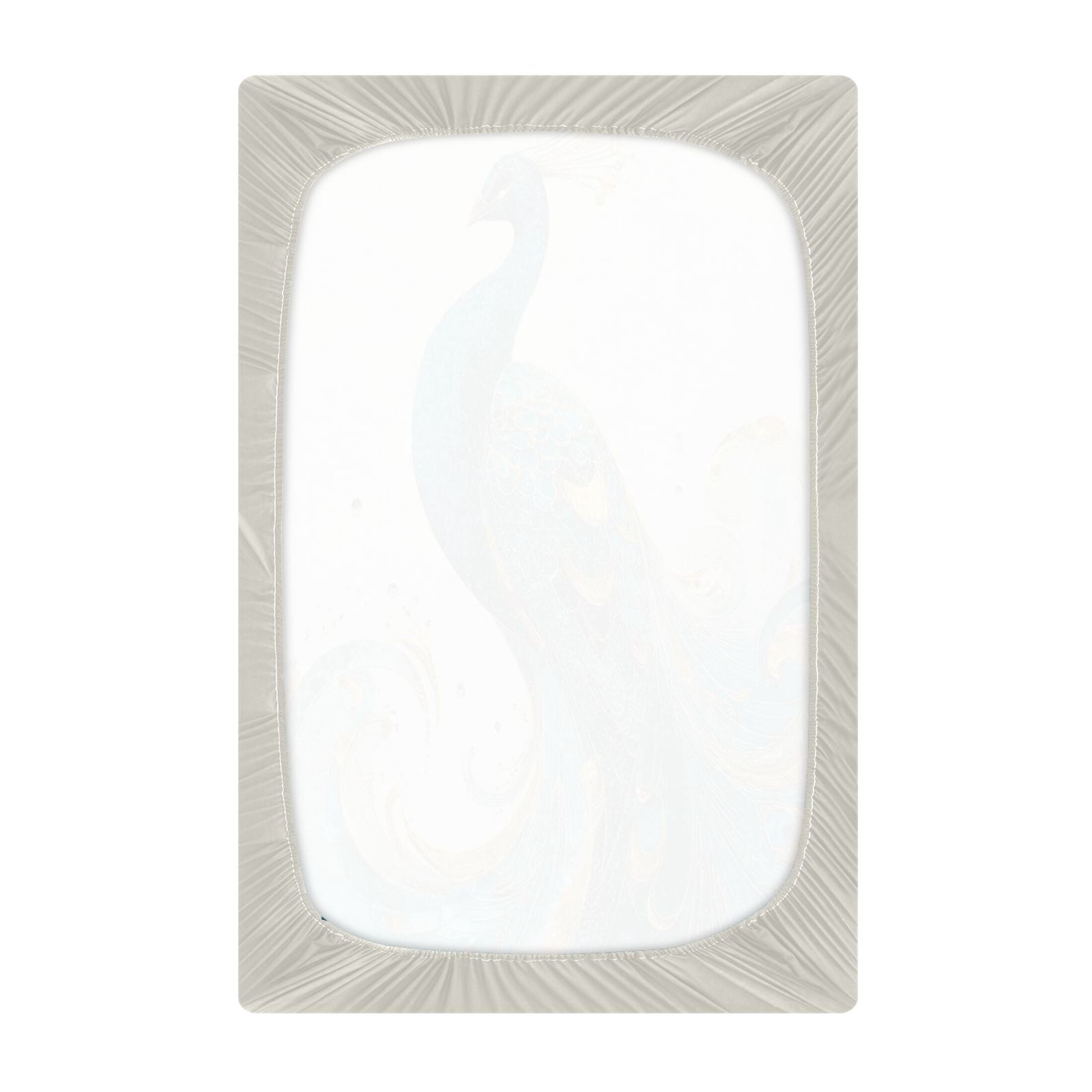 Baby Essentials 52”x 28”- Standard Cotton-like Modal Elastic- Decorated with Peacocks Design Crib Sheets for Newborns and Toddlers