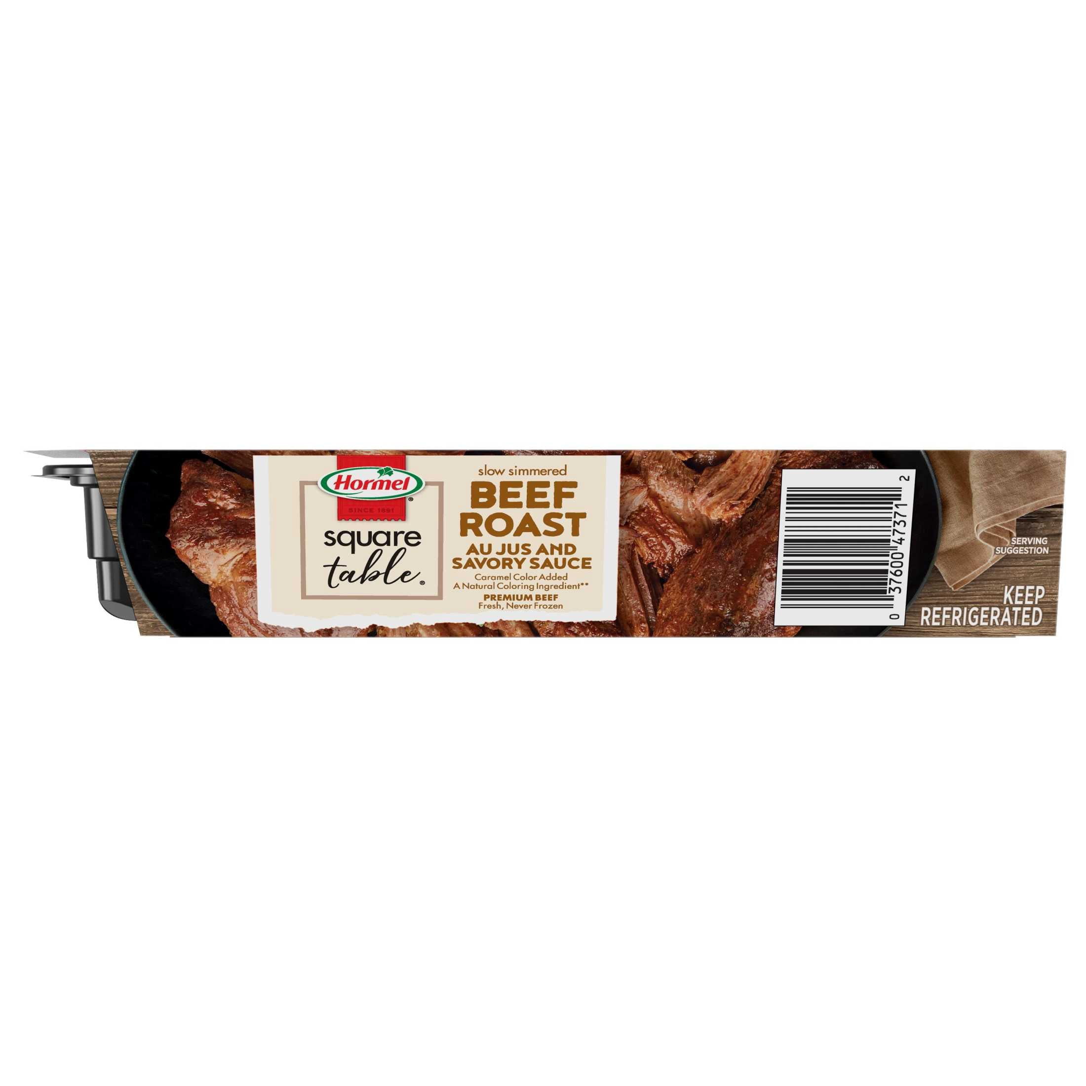 HORMEL SQUARE TABLE Slow Simmered Beef Roast Au Jus and Savory Sauce, Refrigerated, 15 oz Plastic Microwaveable Tray
