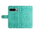 thumbnail image 5 of TECH CIRCLE Phone Case for Google Pixel 8 Pro,Google Pixel 8 Pro Wallet Case Sunflower Embossed PU Leather Flip Phone Cover Card Slots Magnetic Clasp Stand Kickstand Case with Hand Strap - Green, 5 of 9