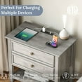 thumbnail image 3 of Holliwill 2 Drawer Dressers for Bedroom with Charging Station, Modern Wood Chest of Drawers with Open Storage for Living Room, Hallway, Gray, 3 of 10