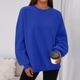 thumbnail image 5 of Womens Oversized Sweatshirts Hoodies Fleece Crewneck Sweaters Casual Tops Comfy Fall Fashion Outfits Winter Clothes, 5 of 5