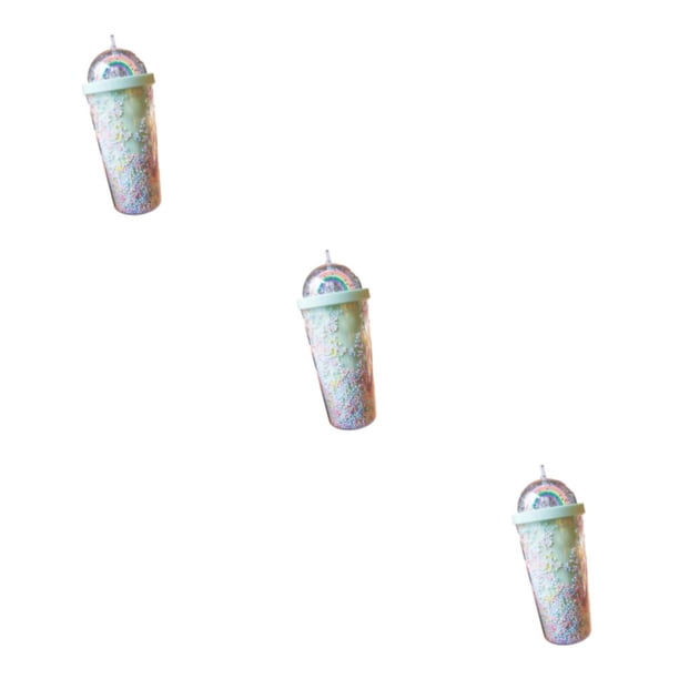 Inteprter Botella de agua de plástico ligera y duradera con forma de arcoíris para el día a día, innovadora botella de agua con forma de Type1 NO1