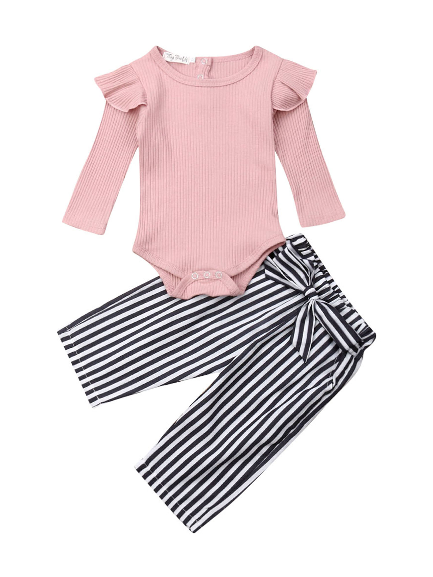 striped romper long pants