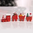 thumbnail image 1 of Adornos navideños Tren de madera de cuatro secciones Montaje DIY Decoración de ventana de escritorio Regalo del Día del Niño, 1 of 6