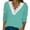 Mint Green, variant on Women's Fall Gradient Long Sleeve V-Neck Blouses, Lace Trim, Polyester-Spandex Material, Loose Fit, Bra Design with Lace Stitching, for Daily Wear