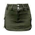 thumbnail image 4 of Yuncity Denim Skirt Women Pocket Midi Cargo Skirts Casual Streetwear With Edgy Vibe Functional Pockets Modern Skirt For Everyday Wear Shorts Size Dark Green, 4 of 4