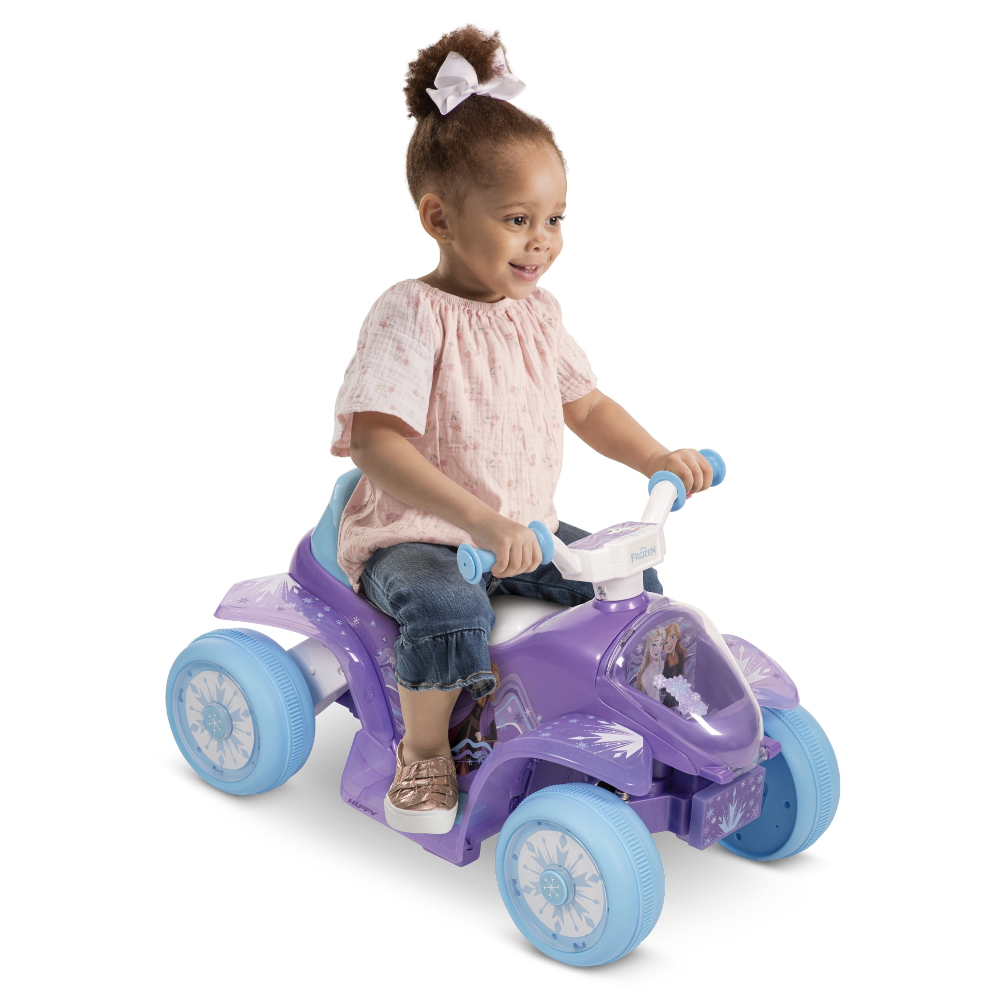 Open Box Huffy Disney 6V Frozen Electric Ride-On Quad for Ages 1.5-3 in Purple
