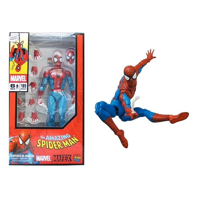 Figura Accion El Sorprendente Hombre Araña Spider-Man Version Clasica Mafex 185