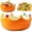 Orange/6.89"×3.54"/1 Pc, variant on Ceramic Fruit Bowl,Cute Crown Shaped Bowl with 6 Spoon,Colorful Textured Porcelain Decor Bowl,Multipurpose Snack Fruit Salad Bowl for Living Room Kitchen Countertop Bedroom Home Decor