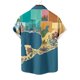 thumbnail image 4 of Mens Casual Manga Corta Botón Abajo Camisas Turndown Cuello Blusa de Impresión, Poliéster Ligero Top de la Moda para el Verano Al Aire Libre Y el Uso Diario, 4 of 6