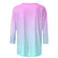 thumbnail image 5 of Women T Shirts 3/4 Length Sleeve Womens Tops Casual Loose Fit Crewneck T Shirts Cute Solid Three Quarter Length Tunic Tops,Pink Women Blending Shirts M, 5 of 5