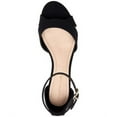 thumbnail image 3 of CHARTER CLUB Womens Black Crisscross Straps Ankle Strap Padded Gippi Round Toe Wedge Buckle Dress Sandals Shoes 11 M, 3 of 4