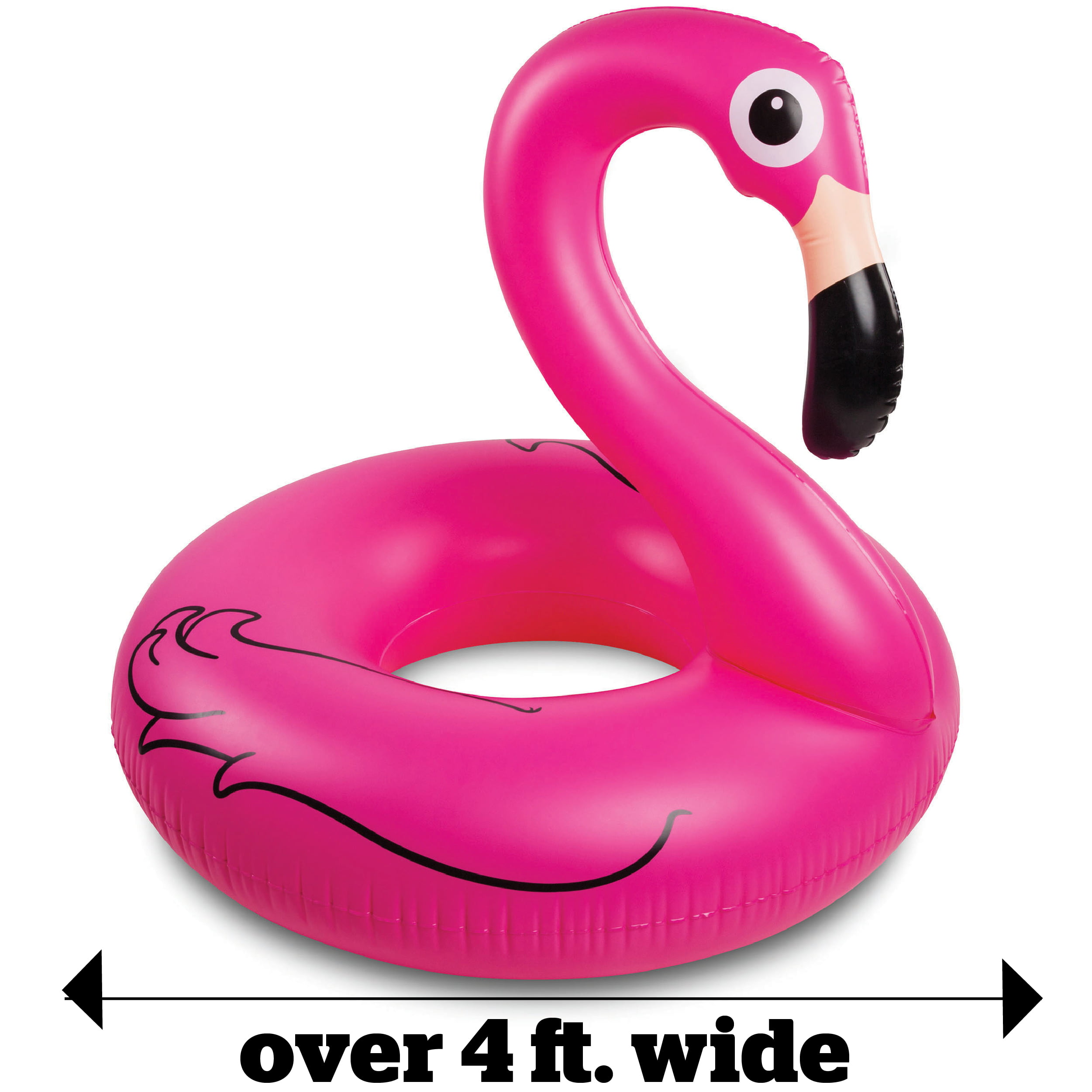 BigMouth Inc Pink Flamingo Pool Float, Inflates to Over 4ft. Wide