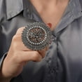 thumbnail image 4 of Boho Exaggerated Round Ring Vintage Wrap Extra Large Ring for Women, 4 of 13