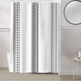thumbnail image 5 of Fabric Shower Curtain, Boho Black Polka Dot Geometric Striped Farmhouse Style Bathroom Curtain with 12 Hooks Waterproof No Bad Odor Machine Washable Bath Curtains for Bathroom, Spa Room, 72"x78", 5 of 6