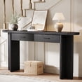 thumbnail image 6 of Tribesigns 63-Inch Console Table with 2 Drawers, Oval Curved Entryway Table with Storage for Living Room, Hallway (Black), 6 of 8