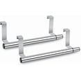 thumbnail image 1 of Shiyou-porte-serviettes de Cuisine sur Porte d'Armoire Barre Rétractable 2 Pcs en Acier Inoxydable, 1 of 4
