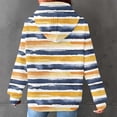 thumbnail image 6 of BiZtdJrK Women Fall Hoodies Casual Long Sleeve Drawstring Pullover Tops Fashion Stripe Print Hooded Sweatshirts with Pocket Navy S, 6 of 7
