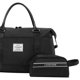 thumbnail image 2 of Bolso de viaje para mujer, 2 uds., bolso de noche, bolso de maquillaje, bonito bolso de gimnasio (negro), 2 of 5