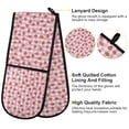thumbnail image 2 of Yayeee Double Oven Mitt Kitchen Heat Resistant Baking 35" x7" Quilted Cotton Glove, Strawberry Plaid Pattern, 2 of 6