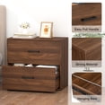 thumbnail image 4 of Marcree Lateral File Cabinets 2 Drawer Wood Office Lateral Filing Cabinet for Home Office, Wooden Filing Cabinets Printer Stand for Hanging Files/Letter, Walnut, 4 of 9