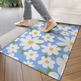 thumbnail image 4 of Blue Daisy Flower Green Leaves Pattern Door Rugs,Washable Non Slip Door Mats Indoor,Decorative Door Mats,Entry Mat Indoor for Entrance,Bedroom,Kitchen,Bathroom,17"x30", 4 of 6
