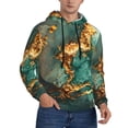 thumbnail image 2 of Fotbe Men's Hoodie with Emerald Color Gold Marble Pattern - Kangaroo Pocket Pullover Hooded Sweatshirt, Perfect for Daily Wear, Travel, and Home-X-Large, 2 of 7
