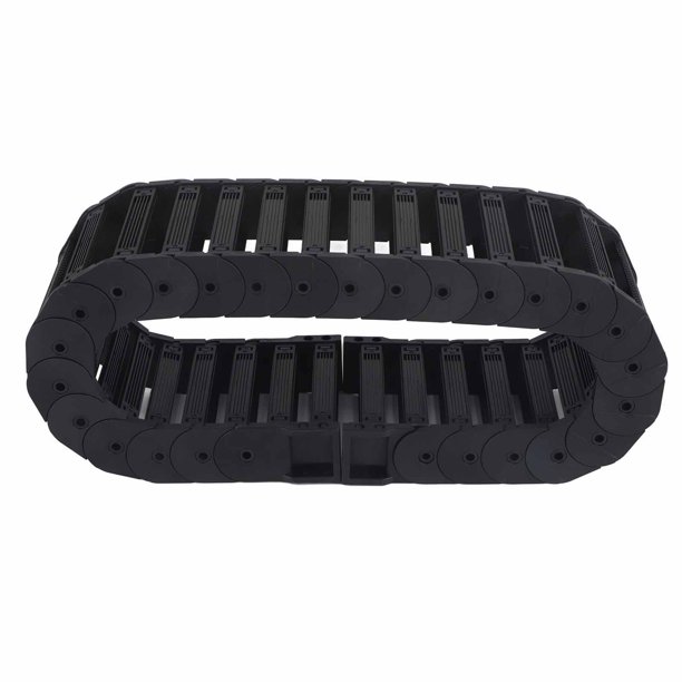 Black Nylon Flexible Cable Drag Chain – Semi-Enclosed, Detachable, 35mm X 25mm, 1 Meter Length For CNC & Machinery
