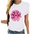 thumbnail image 2 of Puntoco Blusa de manga corta con estampado de moda para mujer, divertida camiseta de cuello redondo, 2 of 4