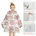 thumbnail image 6 of Pink Football Blanket Hoodies for Kids 6-13YR Oversize Wearable Blanket Hoodies for Boys Girls Teens, 6 of 7