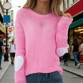 thumbnail image 2 of Womens Valentine Sweater Solid Color Crewneck Knit Sweater Heart Elbow Patches Long Sleeve Soft Pullover Jumper Top Fall Winter Pink XXL, 2 of 9