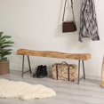 thumbnail image 2 of Banc d'Accent en Bois Sculpté Rustique Naturel pour Entrée, Intérieur et Extérieur, 2 of 7