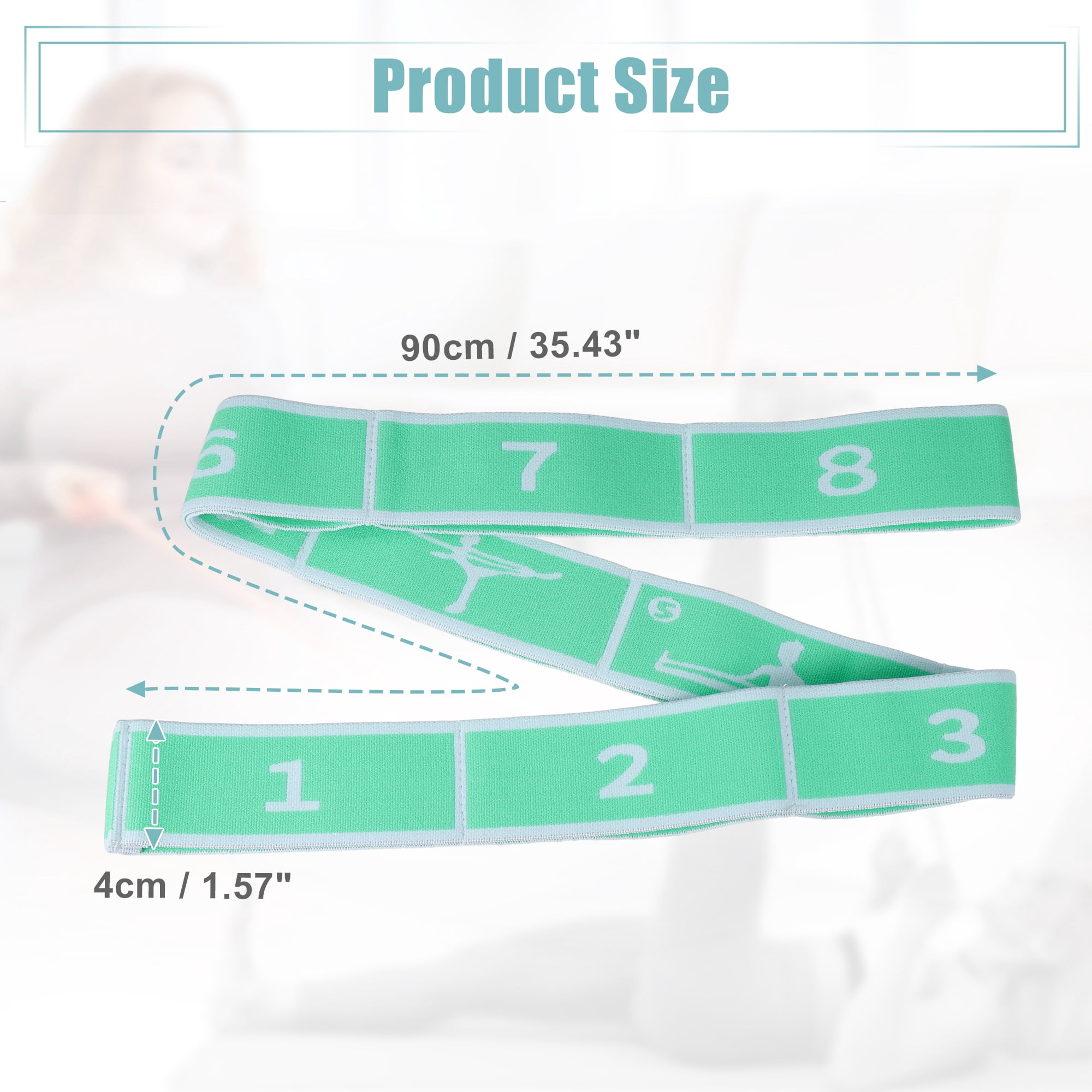 Unique Bargains Highly Yoga Stretching Band with 8 Loops for Effective Stretching Green