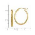 thumbnail image 3 of Primal Gold 14 Karat Yellow Gold Lightweight Diamond-cut Oval Hoop Earrings, 3 of 3