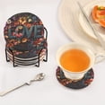 thumbnail image 5 of Haosy Set of 6 Drink Woven Coaster with Holder Heat Resistant Non-Slip Bar Coasters 4 Inches Love Made Of Colorful Flowers, 5 of 7