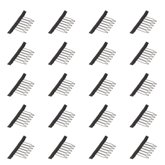 Phenofice 20Set Hair Extension Clips Hat Fastening for Personal Use and Professional Use Black Steel