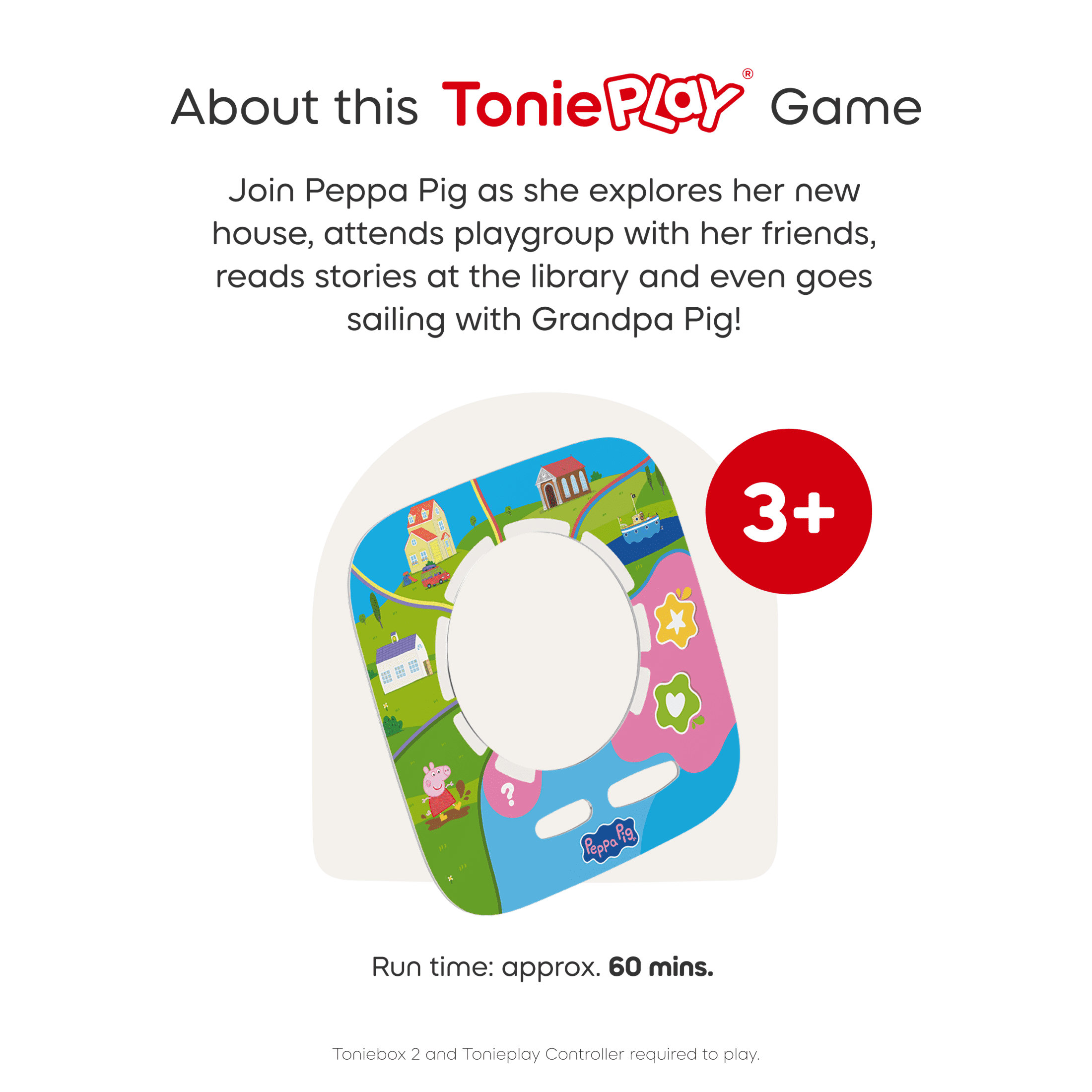 tonies Peppa Pig: Playdate with Peppa Tonieplay Game, Requires Toniebox 2 and Controller, Age Group 3+